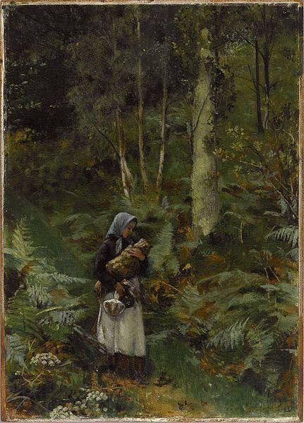 Laura Theresa Alma-Tadema With a Babe in the Woods